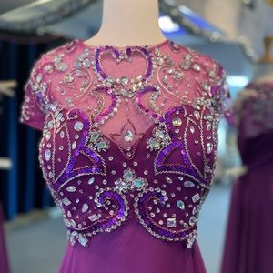 Eggplant beaded formal gown size 2XL